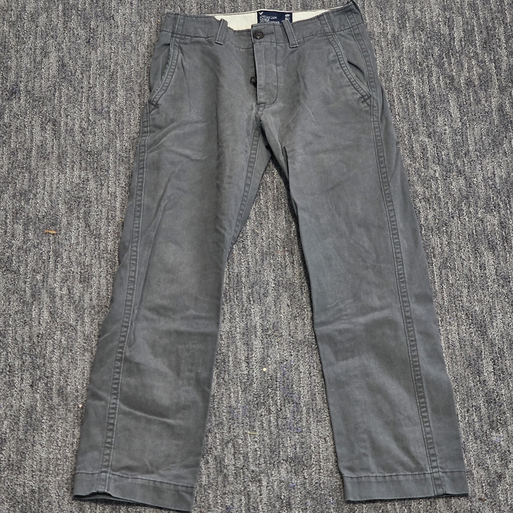 American Eagle Outfitters Men's Charcoal Gray Chinos